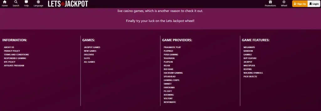 lets jackpot game providers